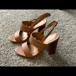 Size 7 Tan Bamboo Heels - Used